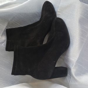 Antonio Melani black suede block heel bootie